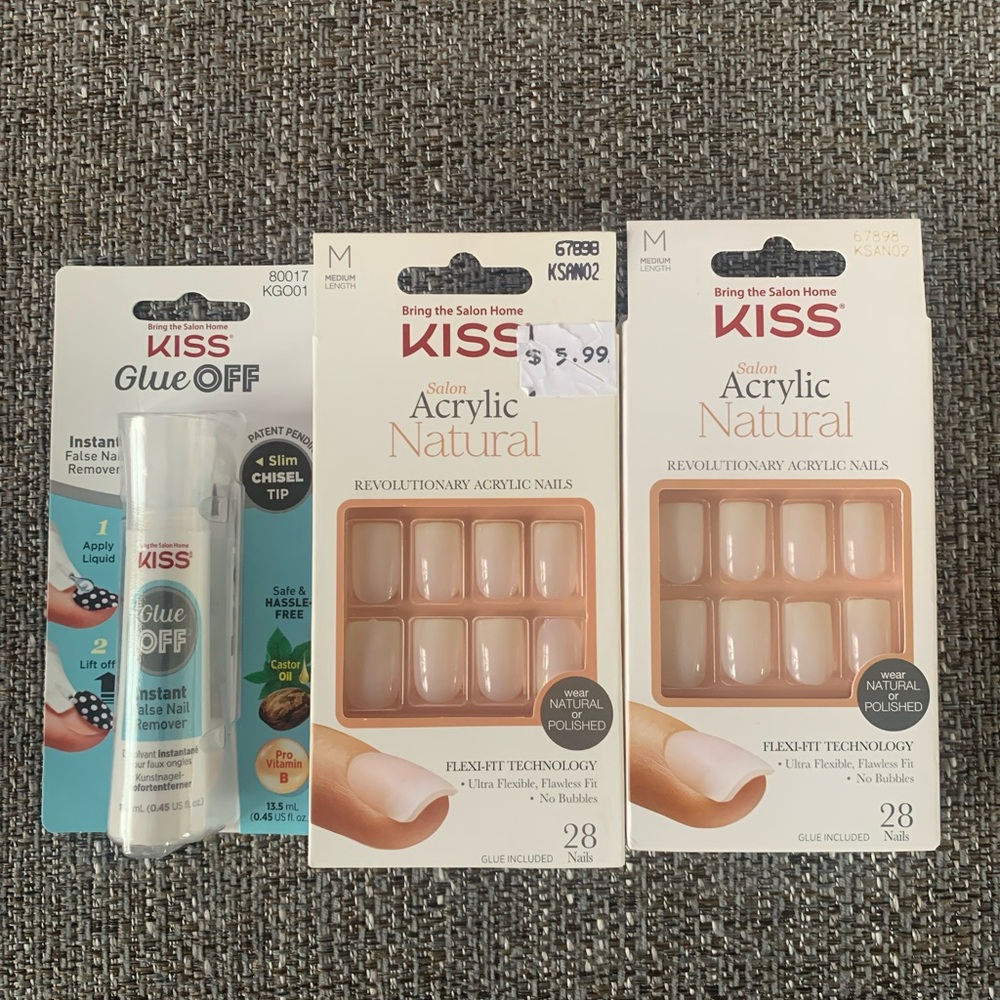 Kiss acrylic nail and glue off 3pc set